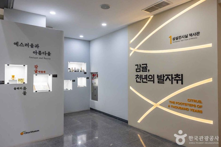 감귤의 역사를 소개하는 감귤박물관 상설전시실 내부